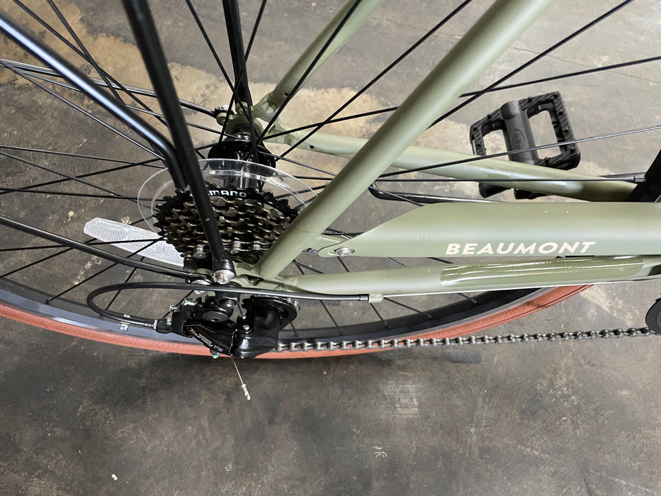 Retrospec Beaumont 7-Speed City Bike Shimano Tourney - Matte Olive Drab 2022